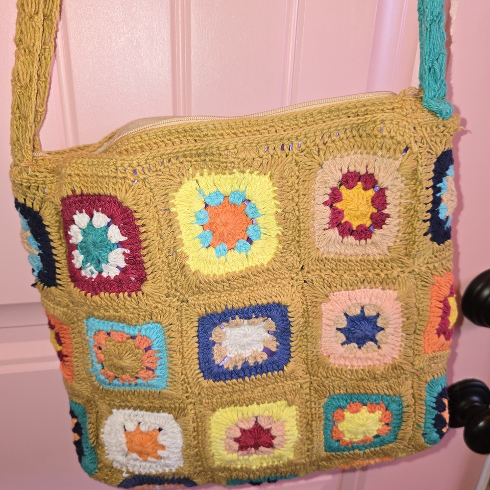 Colorful Crochet Shoulder Bag